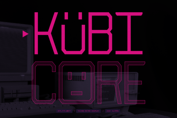 Kubicore: A Striking Techno-Retro Display Font for Editorial Design