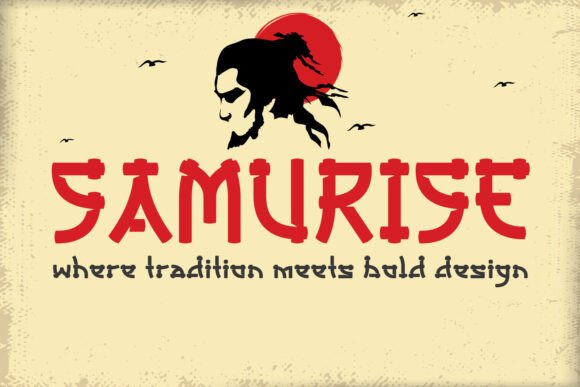 Samurise: The Bold Japanese-Inspired Stencil Font for Campaign Design