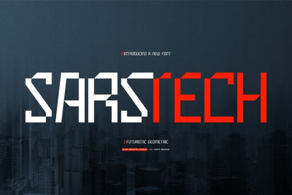 Sarstech: The Futuristic Geometric Display Font for Modern Web Design